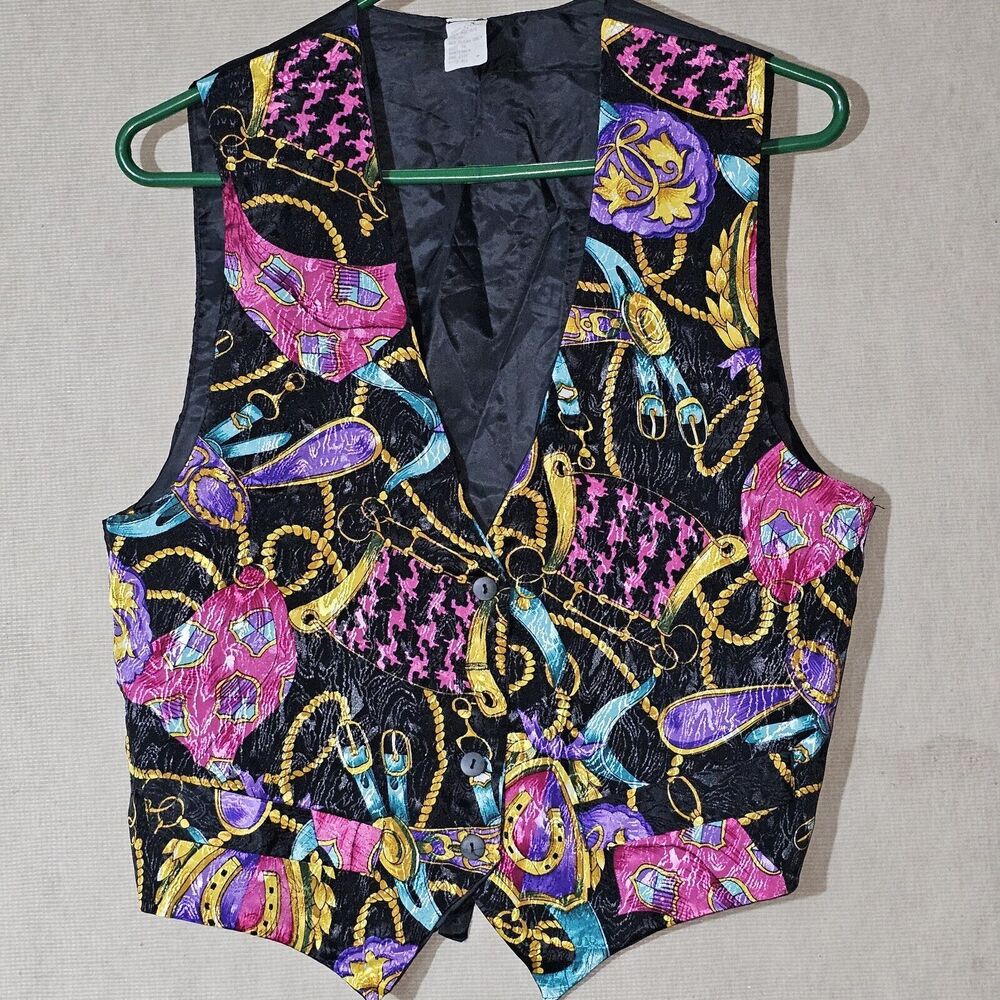 90s Vintage Funky Vest Unisex One Size Fits Most Chainlink Pattern Party Clubber